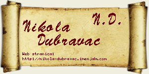 Nikola Dubravac vizit kartica